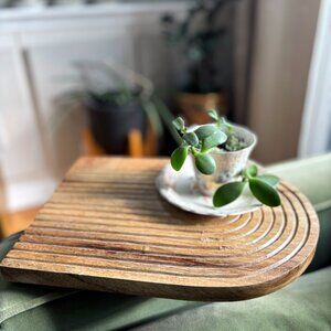 Handmade boho wooden rainbow arch tray